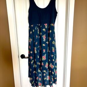Torrid blue floral hi-low dress
